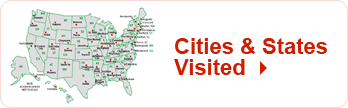 Cities and States visited