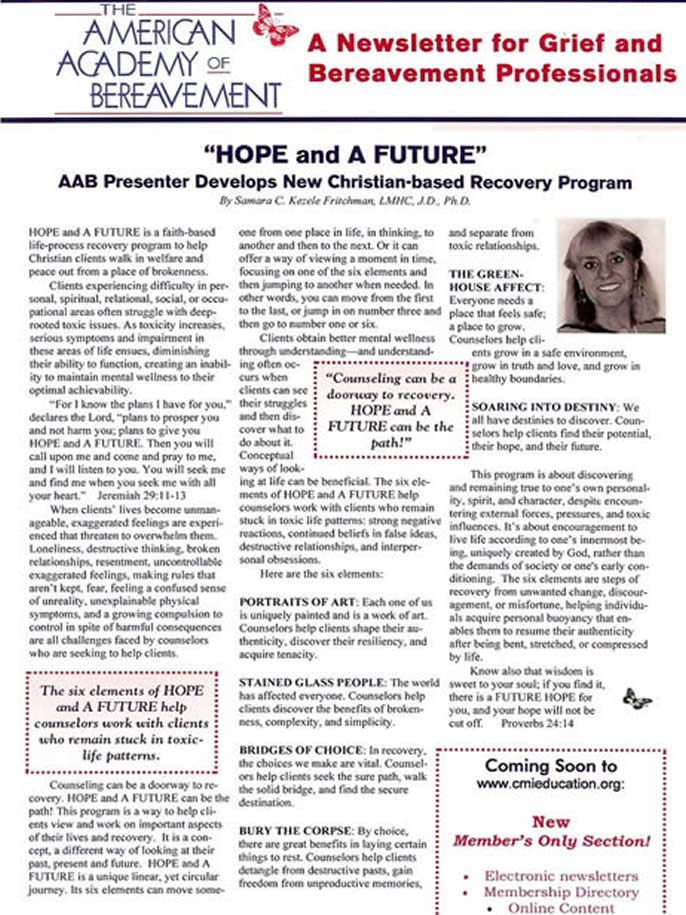 Hope and a future article